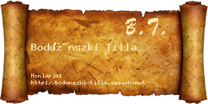 Bodánszki Tilla névjegykártya